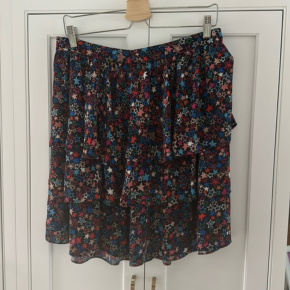 J Crew Skirt, star pattern, tiered skirt
